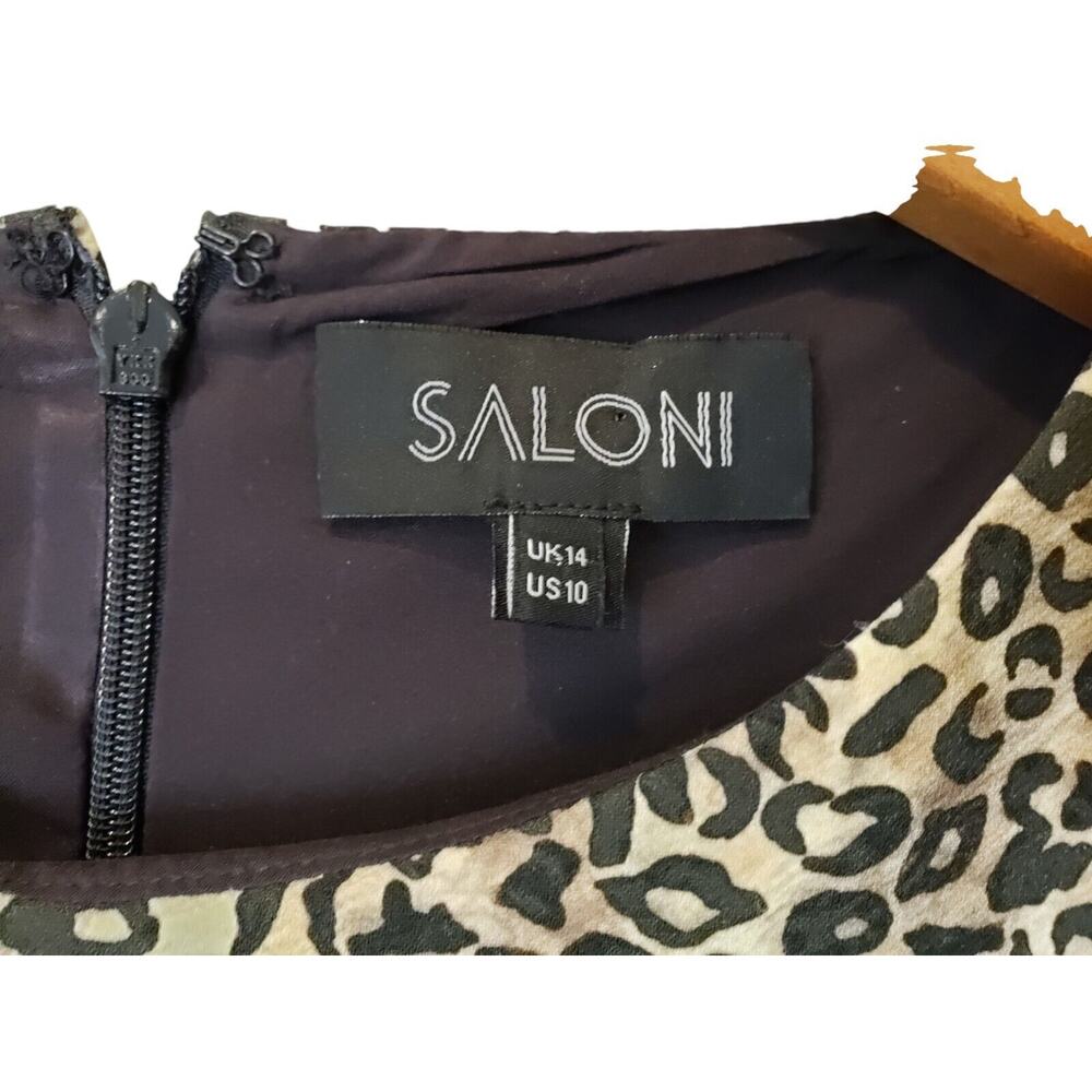 Saloni Celia C Leopard Print With Sequin Short Sl… - image 7